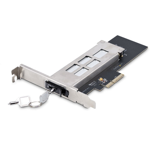 StarTech.com M.2 NVMe SSD to PCIe x4 Mobile Rack/Backplane with Removable Tray for PCI Express Expansion Slot, Tool-less Installation, PCIe 4.0/3.0 Hot-Swap Drive Bay, Key Lock - 2 Keys Included StarTech.com M.2 NVMe SSD to PCIe x4 Mobile Rack/Backplane with Removable Tray for PCI Express Expansion Slot, Tool-less Installation, PCIe 4.0/3.0 Hot-Swap Drive Bay, Key Lock - 2 Keys Included